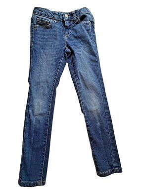 Wonder Nation Girl's Skinny Jeans Size 6 Blue Denim Zip Button adjustable